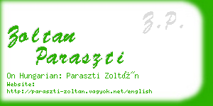 zoltan paraszti business card